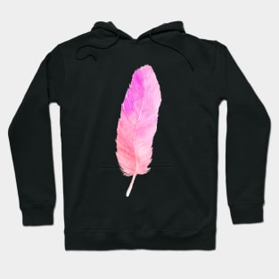 Watercolor pink feather Hoodie